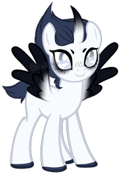 Size: 1003x1461 | Tagged: safe, artist:skulifuck, oc, oc only, oc:frost bite, alicorn, pony, unicorn, alicorn oc, base used, colored hooves, curved horn, female, horn, makeup, mare, simple background, smiling, solo, transparent background, wings