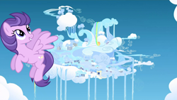 Size: 1920x1080 | Tagged: safe, anonymous editor, clear skies, pegasus, pony, g4, cloudsdale, female, giant pegasus, giant pony, growth, macro, mare, solo, spread wings, wings