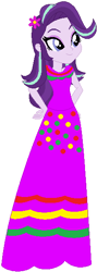 Size: 210x587 | Tagged: safe, artist:selenaede, artist:user15432, starlight glimmer, human, equestria girls, g4, base used, cinco de mayo, clothes, dress, flower, flower in hair, hand on hip, purple dress, solo