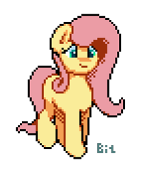 Size: 292x344 | Tagged: safe, artist:bitassembly, fluttershy, pony, g4, female, missing cutie mark, pixel art, simple background, solo, transparent background, wingless