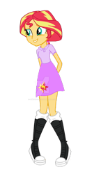 Size: 625x1279 | Tagged: safe, artist:airiana45, sunset shimmer, equestria girls, g4, boots, clothes, female, shoes, simple background, solo, transparent background, vector