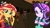 Size: 800x450 | Tagged: safe, starlight glimmer, sunset shimmer, equestria girls, equestria girls specials, g4, my little pony equestria girls: mirror magic, 3d, beanie, boots, bust, clothes, crossed arms, double peace sign, female, glock, grand theft auto, gta san andreas, gun, handgun, hands behind back, hat, jeans, leather, leather vest, pants, peace sign, pistol, pose, ripped jeans, ripped pants, shirt, shoes, short sleeves, skirt, standing, torn clothes, vest, walking, watch, weapon, wristwatch