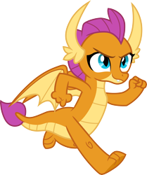 Size: 3000x3588 | Tagged: safe, artist:cloudy glow, smolder, dragon, g4, season 9, uprooted, .ai available, cute, dragoness, female, high res, running, simple background, smiling, smolderbetes, solo, transparent background, vector