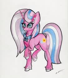Size: 2455x2809 | Tagged: safe, artist:luxiwind, clear sky, pony, g4, female, high res, solo, traditional art