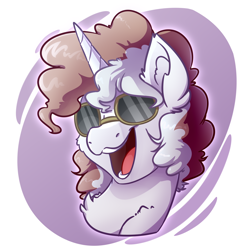 Size: 4000x4000 | Tagged: safe, artist:witchtaunter, oc, oc only, pony, unicorn, bust, portrait, solo, sunglasses