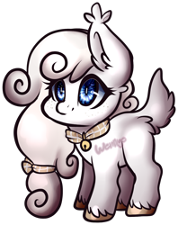 Size: 1076x1357 | Tagged: safe, artist:skulifuck, oc, oc only, earth pony, pony, bell, collar, ear fluff, earth pony oc, eyelashes, female, mare, simple background, smiling, solo, tail fluff, transparent background