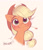 Size: 1529x1794 | Tagged: safe, artist:imalou, applejack, earth pony, pony, g4, 4chan, applejack's hat, blushing, bust, cowboy hat, cute, dialogue, drawthread, female, hat, howdy, jackabetes, looking at you, mare, portrait, simple background, smiling, solo, speech bubble, straw in mouth, white background