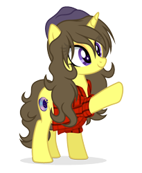 Size: 1390x1694 | Tagged: source needed, safe, artist:rioshi, artist:starshade, oc, oc only, oc:astral flare, pony, unicorn, g4, adorkable, beanie, cute, cutie mark, dork, eyeshadow, female, flannel, hat, heart, heart eyes, hooves, makeup, mare, simple background, smiling, transparent background, wingding eyes