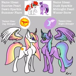 Size: 1920x1920 | Tagged: safe, artist:morion87, twilight sparkle, oc, oc:pearl rose, oc:sunrise pearl, oc:winter rose, alicorn, pegasus, pony, g4, canon x oc, magical lesbian spawn, offspring, parent:oc:pearl rose, parent:twilight sparkle