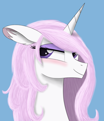 Size: 1600x1850 | Tagged: safe, artist:ngnir, derpibooru exclusive, fleur-de-lis, pony, unicorn, g4, blushing, bust, ear fluff, female, looking at you, portrait, solo