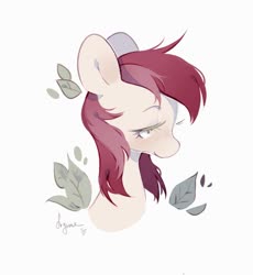 Size: 993x1080 | Tagged: safe, artist:angrygem, roseluck, earth pony, pony, g4, bust, female, mare, simple background, solo