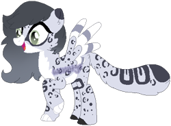 Size: 469x346 | Tagged: safe, artist:skulifuck, oc, oc only, hybrid, pony, base used, colored hooves, open mouth, raised hoof, simple background, smiling, solo, transparent background, wings