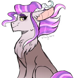 Size: 1131x1176 | Tagged: safe, artist:artistcoolpony, oc, oc only, oc:radiance, hybrid, interspecies offspring, offspring, parent:discord, parent:princess celestia, parents:dislestia, profile, simple background, solo, white background