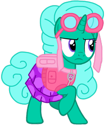 Size: 892x1053 | Tagged: safe, artist:徐詩珮, glitter drops, pony, unicorn, series:sprglitemplight diary, series:sprglitemplight life jacket days, series:springshadowdrops diary, series:springshadowdrops life jacket days, g4, alternate universe, angry, base used, clothes, cute, glitter drops is not amused, paw patrol, simple background, skye (paw patrol), transparent background, unamused