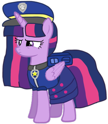 Size: 926x1061 | Tagged: safe, artist:徐詩珮, twilight sparkle, alicorn, pony, series:sprglitemplight diary, series:sprglitemplight life jacket days, series:springshadowdrops diary, series:springshadowdrops life jacket days, g4, alternate universe, angry, base used, chase (paw patrol), clothes, cute, paw patrol, simple background, transparent background, twilight sparkle (alicorn), twilight sparkle is not amused, unamused
