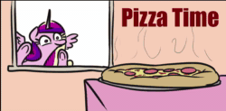 Size: 774x380 | Tagged: safe, artist:jargon scott, edit, sound edit, princess cadance, alicorn, pony, g4, aivo, animated, avo, cheese pizza, female, food, mare, peetzer, perfect loop, pizza, solo, sound, sound only, that pony sure does love pizza, webm