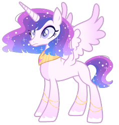 Size: 1274x1344 | Tagged: safe, artist:kurosawakuro, oc, oc only, alicorn, pony, alicorn oc, base used, colored pupils, ethereal mane, female, horn, jewelry, magical lesbian spawn, mare, offspring, parent:princess celestia, parent:twilight sparkle, parents:twilestia, peytral, simple background, solo, transparent background, wings