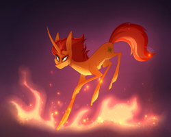 Size: 2935x2347 | Tagged: safe, artist:sugaryicecreammlp, oc, oc only, oc:torch gate, pony, unicorn, fire, high res, male, solo, stallion