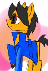 Size: 1279x1877 | Tagged: safe, artist:a.s.e, oc, oc only, oc:a.s.e, earth pony, pony, clothes, glasses, jacket, male, solo, stallion