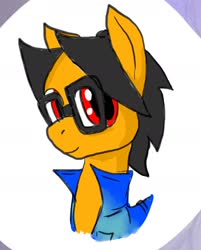 Size: 1477x1837 | Tagged: safe, artist:a.s.e, oc, oc only, oc:a.s.e, pony, bust, clothes, glasses, looking at you, male, smiling, solo, stallion
