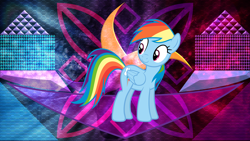 Size: 5120x2880 | Tagged: safe, artist:laszlvfx, artist:slb94, edit, rainbow dash, pony, g4, female, solo, wallpaper, wallpaper edit