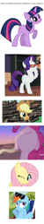 Size: 1090x5500 | Tagged: safe, edit, edited screencap, screencap, applejack, fluttershy, pinkie pie, rainbow dash, rarity, twilight sparkle, g4, rarity takes manehattan, too many pinkie pies, mane six, nose wrinkle, one eye closed, shrug, wink