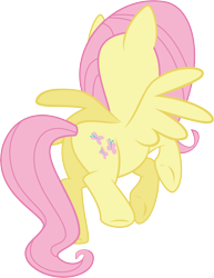Size: 7179x9311 | Tagged: safe, artist:wissle, fluttershy, pegasus, pony, friendship is magic, g4, absurd resolution, butt, female, flutterbutt, flying, mare, plot, rear view, simple background, solo, transparent background, vector