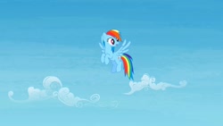 Size: 1280x720 | Tagged: safe, screencap, rainbow dash, pegasus, pony, g4, rainbow falls, female, flying, solo