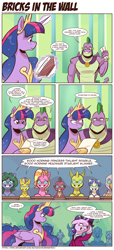 Size: 1400x3058 | Tagged: safe, artist:saturdaymorningproj, luster dawn, spike, starlight glimmer, twilight sparkle, alicorn, changedling, changeling, dragon, griffon, pony, unicorn, g4, the last problem, brainwashing, comic, female, fiducia compellia, gigachad spike, grin, headmare starlight, male, mare, mind control, older, older spike, older starlight glimmer, older twilight, older twilight sparkle (alicorn), princess twilight 2.0, smiling, speech bubble, this will end in tears and/or a journey to the moon, twilight sparkle (alicorn), twilight sparkle is not amused, unamused, winged spike, wings