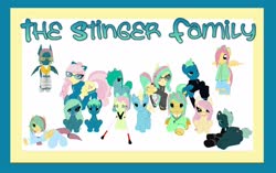 Size: 2020x1270 | Tagged: safe, alternate version, artist:melimoo2000, fluttershy, sky stinger, oc, oc:adrian stinger, oc:aqua blitz, oc:bella rose stinger, oc:benjamin stinger, oc:daniel levi stinger, oc:elizabeth marigold stinger, oc:flash stinger, oc:johnathan stinger, oc:kiara sapphire stinger, oc:melody breeze stinger, oc:static ocean stinger, oc:sycamore solstice stinger, bat pony, pegasus, pony, 3d, alternate hairstyle, alternate universe, bandage, bat eyes, bat pony oc, bat wings, big family, blind, bow, braid, bridle, children, clothes, collar, colt, cutie mark, eyebrows, family, family photo, fangs, father and child, father and daughter, father and son, female, filly, fluttersky, flying, foal, folded wings, freckles, glasses, hair bow, high tops, hoodie, husband and wife, kids, lidded eyes, long hair, long mane, long tail, male, mare, mother and child, mother and daughter, mother and father, mother and son, offspring, parent:fluttershy, parent:sky stinger, parents:fluttersky, pegasus oc, photo, posing for photo, pregnant, second life, sharp teeth, shawl, shipping, shoes, short hair, short mane, short tail, sitting, slit pupils, socks, spread wings, stallion, stockings, straight, sweater, tack, teeth, thigh highs, tied mane, tied tail, two toned mane, two toned tail, two toned wings, vest, wings