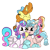 Size: 1900x1900 | Tagged: safe, artist:appleneedle, artist:icey1517, color edit, edit, cozy glow, luster dawn, princess flurry heart, pumpkin cake, alicorn, pegasus, pony, unicorn, g4, a better ending for cozy, alternate hairstyle, bow, choker, clothes, collaboration, colored, ear piercing, earring, eyes closed, female, freckles, grin, hair bow, hug, jewelry, lesbian, mare, nose piercing, nose ring, older, older cozy glow, older flurry heart, older pumpkin cake, open mouth, piercing, polyamory, pumpkin heart glow, ship:cozyheart, ship:pumpkin heart, shipping, simple background, sitting, smiling, socks, striped socks, transparent background