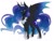 Size: 1250x950 | Tagged: safe, artist:cosmalumi, nightmare moon, alicorn, bat pony, bat pony alicorn, pony, g4, bat wings, crown, fangs, female, horn, hybrid wings, jewelry, looking at you, mare, regalia, simple background, slit pupils, solo, white background, wings