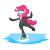 Size: 1000x1000 | Tagged: safe, artist:dendollae, pinkie pie, earth pony, pony, g4, balancing, bipedal, black background, chest fluff, clothes, crossover, dive mask, female, flippers (gear), goggles, mare, seaglide, simple background, smiling, solo, standing, standing on one leg, subnautica, transparent background, video game crossover, water, wetsuit, zipper