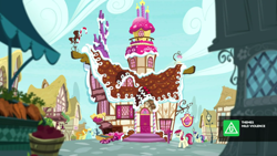 Size: 860x485 | Tagged: safe, screencap, bon bon, carrot top, golden harvest, roseluck, sassaflash, sweetie drops, cakes for the memories, g4, my little pony: friendship is forever