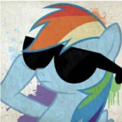 Size: 635x635 | Tagged: safe, rainbow dash, pegasus, pony, g4, deal with it, female, lowres, solo, sunglasses