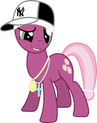 Size: 3053x3874 | Tagged: safe, artist:up1ter, cheerilee, earth pony, pony, g4, 50 cent, female, hat, high res, meme, new york yankees, simple background, solo, transparent background, yankee with no brim