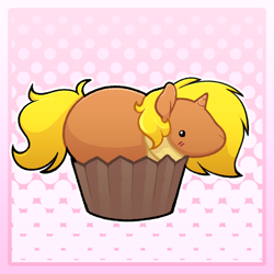 Size: 700x700 | Tagged: safe, artist:quarantinedchaoz, oc, oc only, oc:rock, hamster, pony, unicorn, food, male, muffin, simple background, solo, species swap
