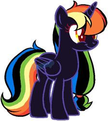 Size: 486x542 | Tagged: safe, artist:skulifuck, oc, oc only, alicorn, pony, alicorn oc, base used, horn, multicolored hair, rainbow hair, simple background, smiling, solo, transparent background, wings