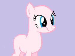 Size: 492x370 | Tagged: safe, artist:itaffyta, oc, oc only, earth pony, pony, bald, base, earth pony oc, eyelashes, simple background, smiling, solo