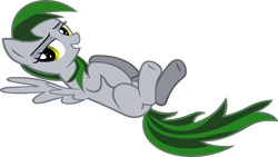 Size: 1024x577 | Tagged: safe, artist:sorunome, oc, oc only, oc:sorunome, pegasus, pony, female, lidded eyes, looking at you, mare, on back, simple background, smiling, solo, transparent background, vector
