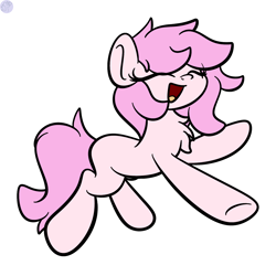 Size: 1536x1536 | Tagged: safe, artist:php142, oc, oc only, oc:kayla, earth pony, pony, chest fluff, eyes closed, female, jumping, mare, smiling, solo