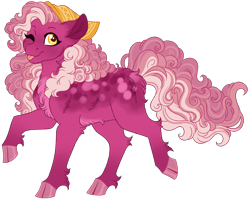 Size: 3215x2565 | Tagged: safe, artist:azure-art-wave, oc, oc only, oc:rosemary, earth pony, pony, cloven hooves, female, high res, magical lesbian spawn, mare, offspring, one eye closed, parent:cheerilee, parent:clear sky, simple background, solo, tongue out, transparent background, wink