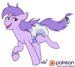 Size: 1200x1076 | Tagged: safe, artist:laydeekaze, oc, oc only, oc:nightshade nectar, pony, diaper, diaper fetish, fetish, non-baby in diaper, poofy diaper, solo, tail tape