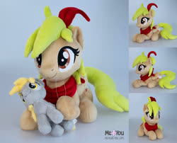 Size: 1800x1455 | Tagged: safe, artist:meplushyou, derpy hooves, oc, oc:pixie, pegasus, pony, g4, irl, pegasus oc, peter pan, photo, plush making, plushie, sewing, sewing needle, tinkerbell, wings