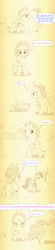 Size: 1052x4778 | Tagged: safe, artist:sherwoodwhisper, part of a set, applejack, pinkie pie, rarity, bird, earth pony, pony, unicorn, g4, carrot, comic, coronavirus, covid-19, dialogue, female, food, mare, monochrome, offscreen character, screaming, social distancing, speech bubble, stay at home, trio
