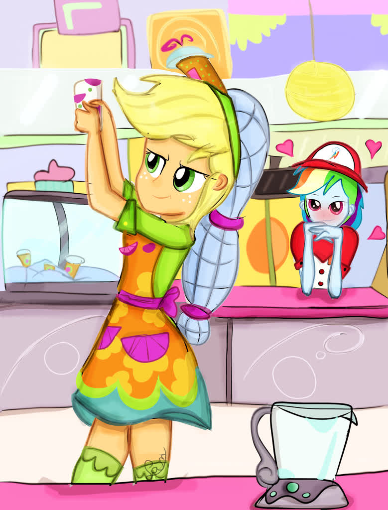  2333304 safe artist samyvillaly applejack rainbow  