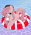 Size: 1800x2040 | Tagged: safe, artist:kim0508, artist:nebychko, oc, oc only, oc:sweet haze, earth pony, pony, cute, drink, drinking, drinking straw, femboy, hat, life preserver, looking at you, male, stallion, water