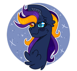 Size: 716x664 | Tagged: safe, artist:yourrdazzle, oc, oc only, oc:hocus pocus, earth pony, pony, bust, chest fluff, earth pony oc, heterochromia, male, portrait, simple background, solo, stallion, transparent background