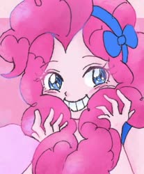 Size: 445x538 | Tagged: safe, artist:suke2242, pinkie pie, equestria girls, g4, bow, bust, cute, diapinkes, female, hairband, portrait, smiling, solo