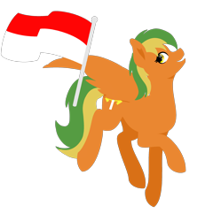 Size: 2208x2392 | Tagged: safe, artist:ponyrailartist, oc, oc only, oc:naviga, pegasus, pony, flag, high res, indonesia, indonesian flag, looking back, pegasus oc, simple background, solo, transparent background, wings